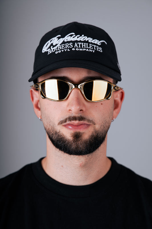 Gorra Athlete Cap OCTYL vista frontal con bordado 3D Professional Barbers Athletes